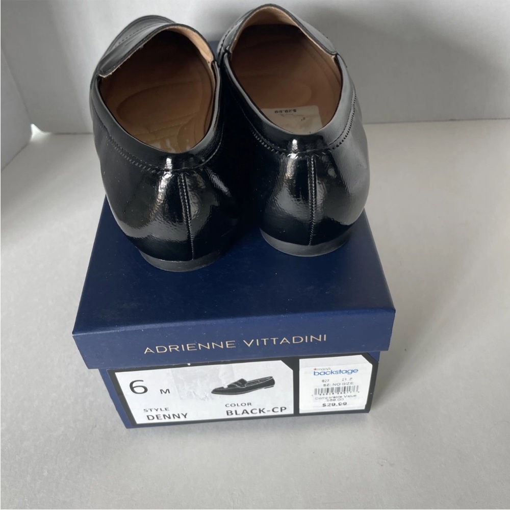 Adrienne Vittadini Black Patent Loafers flat shoes size 6 - Picture 4 of 6
